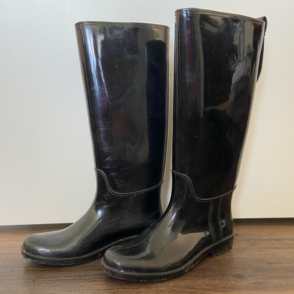 Coach Black Rain Boots